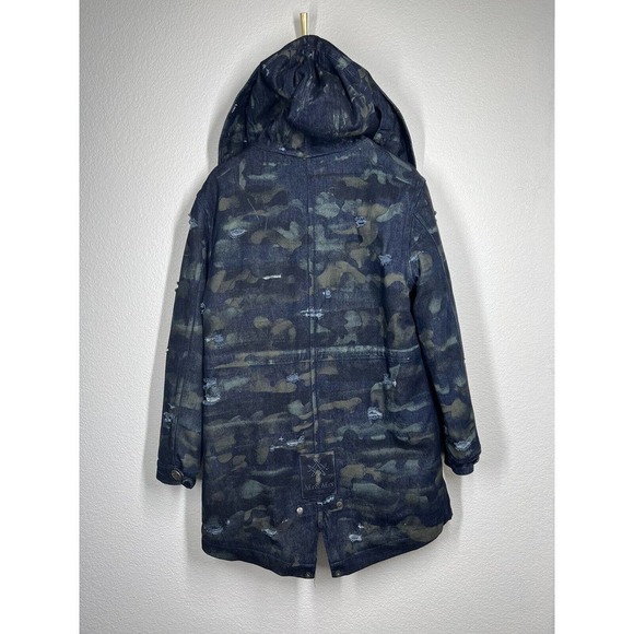 Mr & Mrs Italy Large L Distressed Camo Parka Coat - Picture 6 of 6